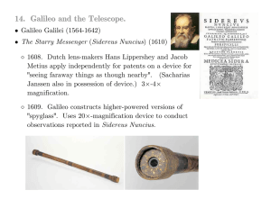 14. Galileo and the Telescope.