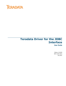 Teradata Driver for the JDBC Interface User Guide