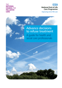 Advance decisions to refuse treatment