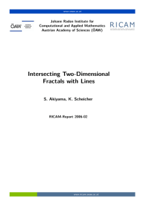 Intersecting Two-Dimensional Fractals with Lines