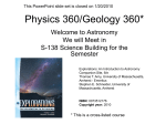 Astronomy 360 - Indiana State University