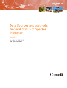 Data Sources and Methods: General Status of Species Indicator