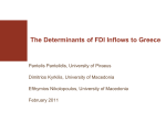The Determinants of FDI Inflows to Greece