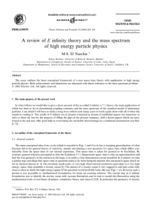 A review of E infinity theory and the mass spectrum of high energy