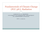 Fundamentals of Climate Change (PCC 587): Radiation