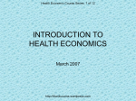 Introduction to health economics