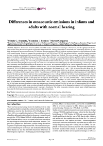 Differences in otoacoustic emissions in infants and adults with