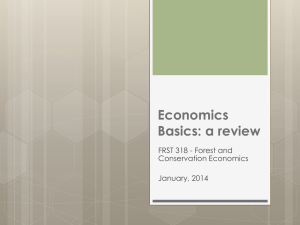 FRST 318 – Economics Review