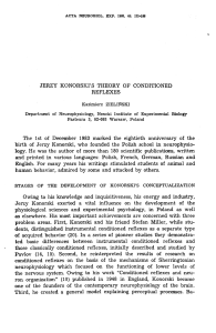 JERZY KONORSKI`S THEORY OF CONDITIONED