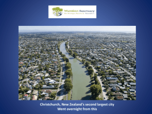 Christchurch, New Zealand`s second largest city Went overnight