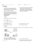 Name Class ______ Date Solving Equation Problem Set Draw a