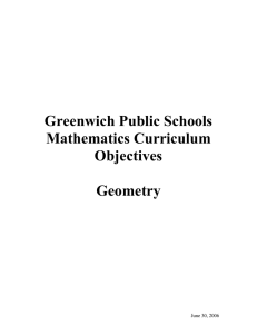 Greenwich Public Schools Mathematics Curriculum Objectives