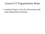 Lesson 9.5 Trigonometric Ratio