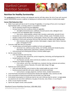 Nutrition for Healthy Survivorship