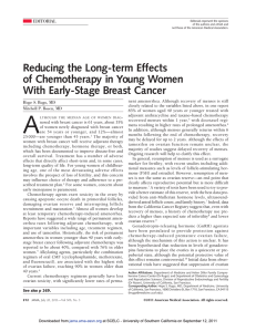 Reducing the Long-term Effects of Chemotherapy in Young Women