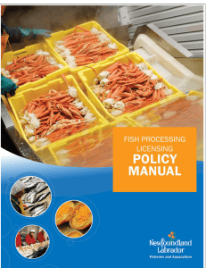 Fish Processing Licensing Policy Manual