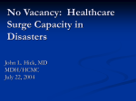 Augmenting Clinical Capacity in Disasters