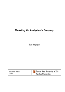 Marketing Mix Analysis of a Company