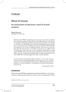 Word of Mouse: An Assessment of Electronic Word-of
