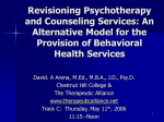Revisioning Psychotherapy and Counseling Services