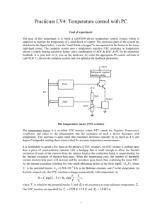 In the experiment, the NTC resistance (and the associated