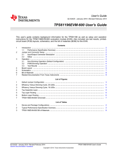 TPS61196EVM-600 User`s Guide (Rev. A)