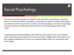 Social Psychology 11 Jan 13