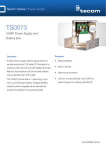 Data Sheet -- TS0073 Power Supply