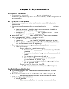 I. KATZ Chapter 3 PsychoacousticsStudy Guide