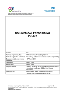 non-medical prescribing policy