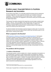 Position paper: Copyright Reform to Facilitate Research and
