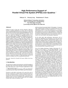 High Performance Support of Parallel Virtual File System