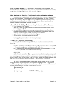 3-8 A Method for Solving Problems Involving Newton`s