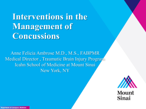 Approach to the Management of Concussion