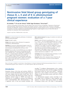 Noninvasive fetal blood group genotyping of rhesus D, c, E and of K