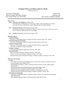 Curriculum Vitae (CV) - School of Aquatic and Fishery Sciences