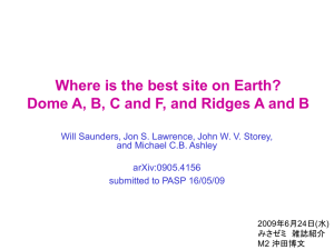 Where is the best site on Earth? Dome A, B, C and F, and Ridges A