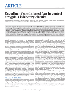 Encoding of conditioned fear in central amygdala inhibitory circuits