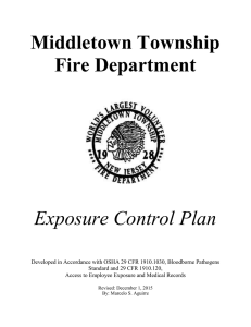 Middletown Township Fire Department Exposure Control Plan