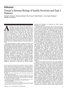 Toward a Systems Biology of Insulin Secretion and Type 2 Diabetes