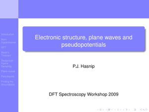 Electronic structure, plane waves and pseudopotentials