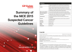 Summary of the NICE 2015 Suspected Cancer