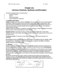 Chapter one Hormone Chemistry, Synthesis and Elimination