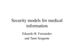 Models for medical systems security