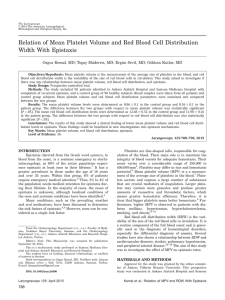 Relation of Mean Platelet Volume and Red Blood Cell Distribution