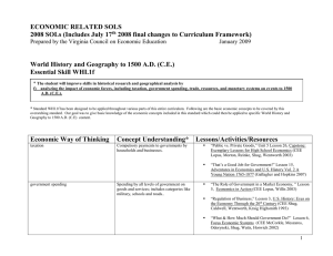 World History and Geography to 1500 AD WHI