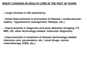 GREAT CHANGES IN HEALTH CARE IN THE PAST 40 YEARS