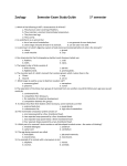 Zoology Semester Exam Study Guide 1st semester 1. Which of the