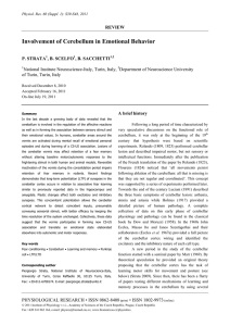 Involvement of Cerebellum in Emotional Behavior