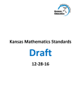 Kansas Mathematics Standards Draft 1